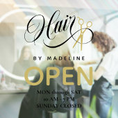 Autocollant Pour Fenêtre Heures d'ouverture du salon de coiffure Cheveux no