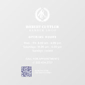 Autocollant Pour Fenêtre Heures d'ouverture du salon de coiffure code QR pe (Feuille)