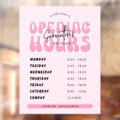 Autocollant Pour Fenêtre Heures d'ouverture du salon de spa tendance rose r (Feuille 2)