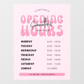 Autocollant Pour Fenêtre Heures d'ouverture du salon de spa tendance rose r (Feuille)