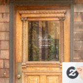 Autocollant Pour Fenêtre Heures d'ouverture du script de bienvenue (Porte d'accueil)