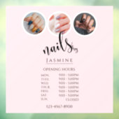 Autocollant Pour Fenêtre Heures d'ouverture du Studio de Manucure Elegant W (Feuille 3)