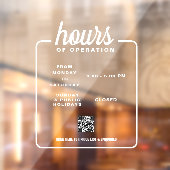 Autocollant Pour Fenêtre Heures d'ouverture d'un commerce en vitrine adhési (Feuille 2)