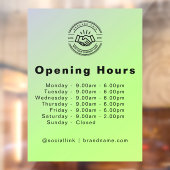 Autocollant Pour Fenêtre Heures d'Ouverture Élegante Écriture Petite Entrep (Feuille 2)