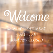 Autocollant Pour Fenêtre Heures d'ouverture élégantes | Ouverture de l'heur (Feuille 2)