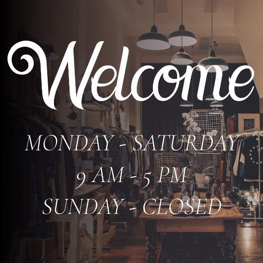 Autocollant Pour Fenêtre Heures d'ouverture élégantes | Ouverture de l'heur