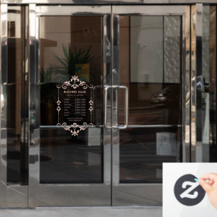 Autocollant Pour Fenêtre Heures d'ouverture élégantes pour entreprises Auto