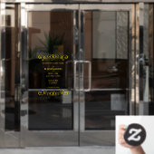 Autocollant Pour Fenêtre Heures d'ouverture élégantes Swirl (Porte de bureau)