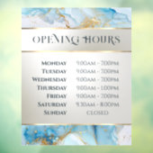 Autocollant Pour Fenêtre heures d'ouverture en marbre bleu (Feuille 3)