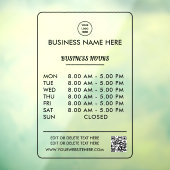 Autocollant Pour Fenêtre Heures d'ouverture en noir opaque avec logo (Feuille 3)