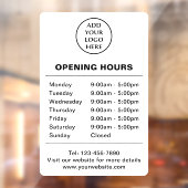 Autocollant Pour Fenêtre Heures d'ouverture Entreprise commerciale Logo de (Feuille 2)