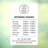 Autocollant Pour Fenêtre Heures d'ouverture Entreprise commerciale Logo de (Feuille 3)