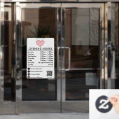 Autocollant Pour Fenêtre Heures d'ouverture Épingles à cheveux Coiffure (Porte de bureau)