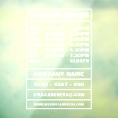 Autocollant Pour Fenêtre Heures d'ouverture et informations (Feuille 3)