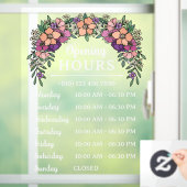 Autocollant Pour Fenêtre Heures d'ouverture Fleurie Rose et Violet Business (Maison)