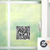 Autocollant Pour Fenêtre Heures d'ouverture Générer un code QR Message Blan (Maison)