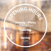 Autocollant Pour Fenêtre Heures d'ouverture | Heures d'ouverture d'affaires (Feuille 2)