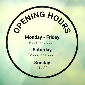 Autocollant Pour Fenêtre Heures d'ouverture | Heures d'ouverture de l'entre (Feuille 3)