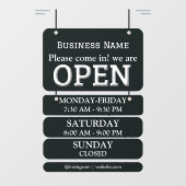 Autocollant Pour Fenêtre Heures d'ouverture | Heures d'ouverture de l'entre (Feuille)