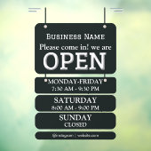 Autocollant Pour Fenêtre Heures d'ouverture | Heures d'ouverture de l'entre (Feuille 3)