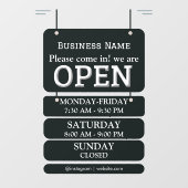 Autocollant Pour Fenêtre Heures d'ouverture | Heures d'ouverture de l'entre (Feuille)