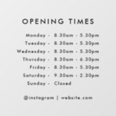 Autocollant Pour Fenêtre Heures d'ouverture | Heures d'ouverture des affair (Feuille)