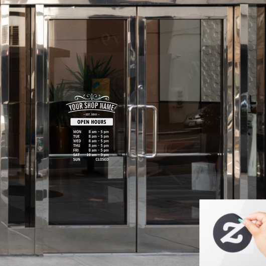 Autocollant Pour Fenêtre Heures d'ouverture ID872 (Porte de bureau)