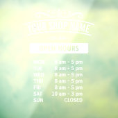 Autocollant Pour Fenêtre Heures d'ouverture ID872 (Feuille 3)