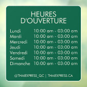 Autocollant Pour Fenêtre Heures d'ouverture - Inverser (Feuille 3)