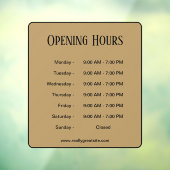 Autocollant Pour Fenêtre Heures d'ouverture l Affiches de texte noir (Feuille 3)