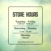 Autocollant Pour Fenêtre Heures d'ouverture l Heures de travail professionn (Feuille 3)