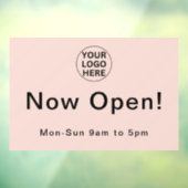 Autocollant Pour Fenêtre Heures d'ouverture l Logo de l'entreprise Rose Pâl (Feuille 3)