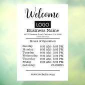 Autocollant Pour Fenêtre Heures d'ouverture Logo Blanc Heures d'ouverture (Feuille 3)