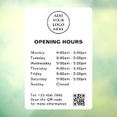 Autocollant Pour Fenêtre Heures d'ouverture Logo de l'entreprise Code QR d' (Feuille 3)