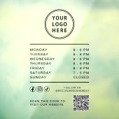 Autocollant Pour Fenêtre Heures d'ouverture Logo de l'entreprise Code QR de (Feuille 3)