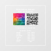Autocollant Pour Fenêtre Heures d'ouverture Logo de l'entreprise Code QR Mi (Feuille)