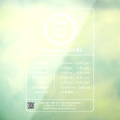 Autocollant Pour Fenêtre Heures d'ouverture Logo de l'entreprise Code QR Pr (Feuille 3)