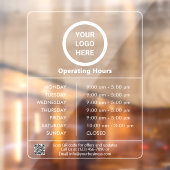 Autocollant Pour Fenêtre Heures d'ouverture Logo de l'entreprise Code QR tr (Feuille 2)