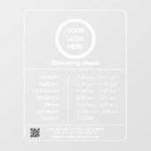Autocollant Pour Fenêtre Heures d'ouverture Logo de l'entreprise Code QR tr (Feuille)
