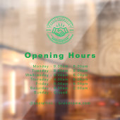 Autocollant Pour Fenêtre Heures d'ouverture Logo de l'entreprise Transparen (Feuille 2)