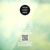 Autocollant Pour Fenêtre Heures d'ouverture Logo d'entreprise blanc Code QR (Feuille 3)