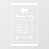 Autocollant Pour Fenêtre Heures d'ouverture Logo d'entreprise classique Bla (Feuille)