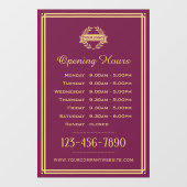 Autocollant Pour Fenêtre Heures d'ouverture Logo d'entreprise classique Pru (Feuille)