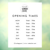 Autocollant Pour Fenêtre Heures d'ouverture | Logo d'entreprise Heures d'ou (Feuille 3)
