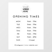 Autocollant Pour Fenêtre Heures d'ouverture | Logo d'entreprise Heures d'ou (Feuille)