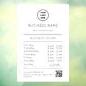 Autocollant Pour Fenêtre Heures d'ouverture Logo d'entreprise Heures d'ouve (Feuille 3)