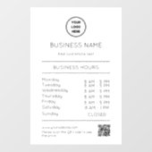 Autocollant Pour Fenêtre Heures d'ouverture Logo d'entreprise Heures d'ouve (Feuille)