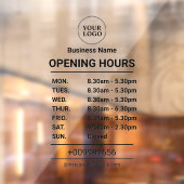 Autocollant Pour Fenêtre Heures d'ouverture | Logo d'entreprise Horaires d' (Feuille 2)