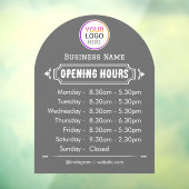 Autocollant Pour Fenêtre Heures d'ouverture | Logo d'entreprise Horaires d' (Feuille 3)
