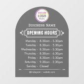Autocollant Pour Fenêtre Heures d'ouverture | Logo d'entreprise Horaires d' (Feuille)